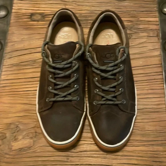 UGG Shoes Uggs Energ Brock Grizzly Brown Leather Sneakers